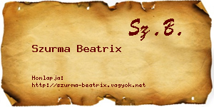 Szurma Beatrix névjegykártya